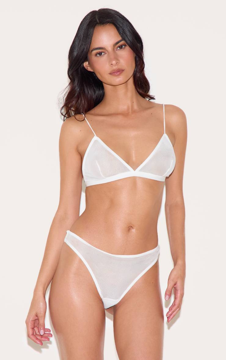Blanc Lot De 3 Brassières Triangle Basiques En Mesh