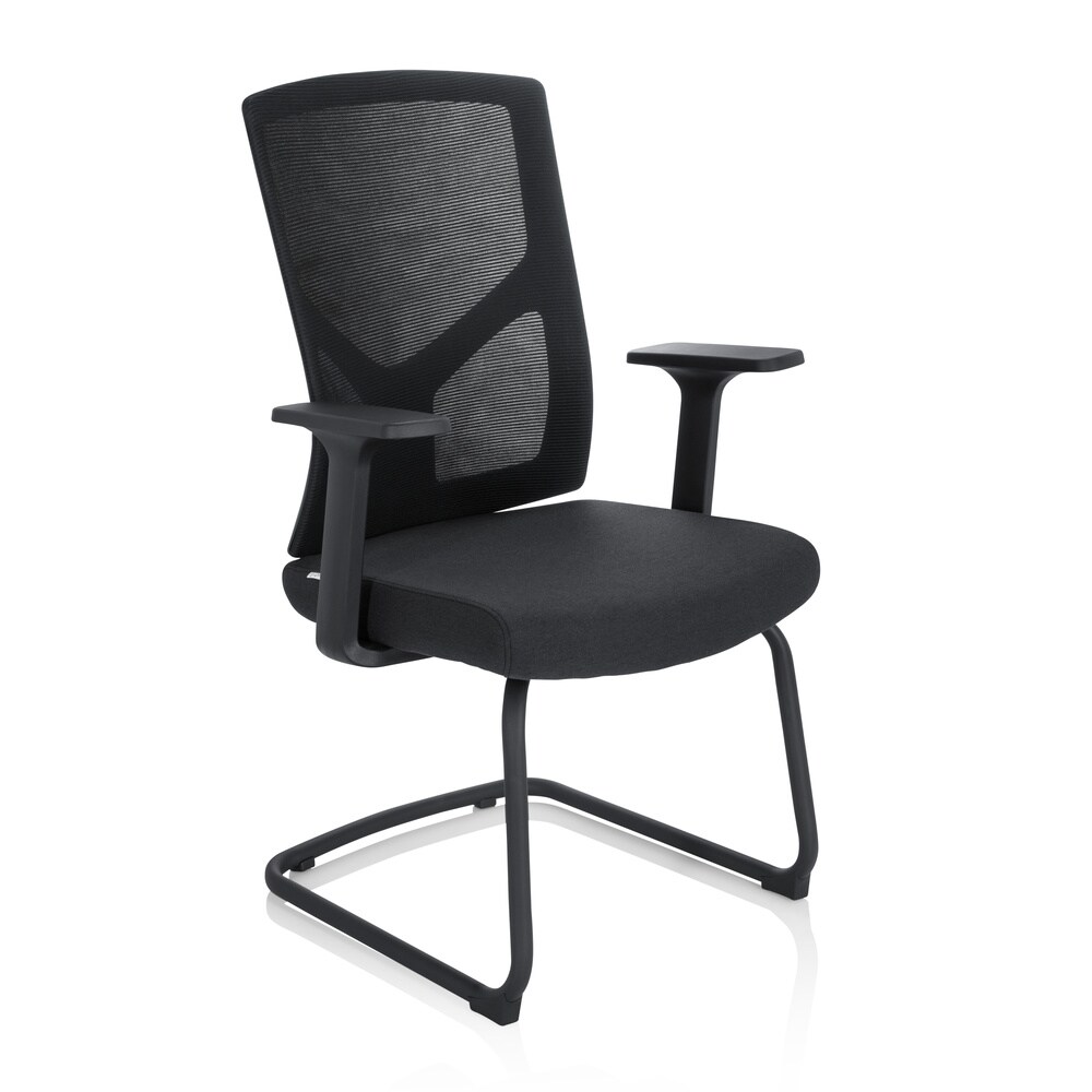 Freischwinger BRETON V B Stoff/Netzstoff mit Armlehnen hjh OFFICE