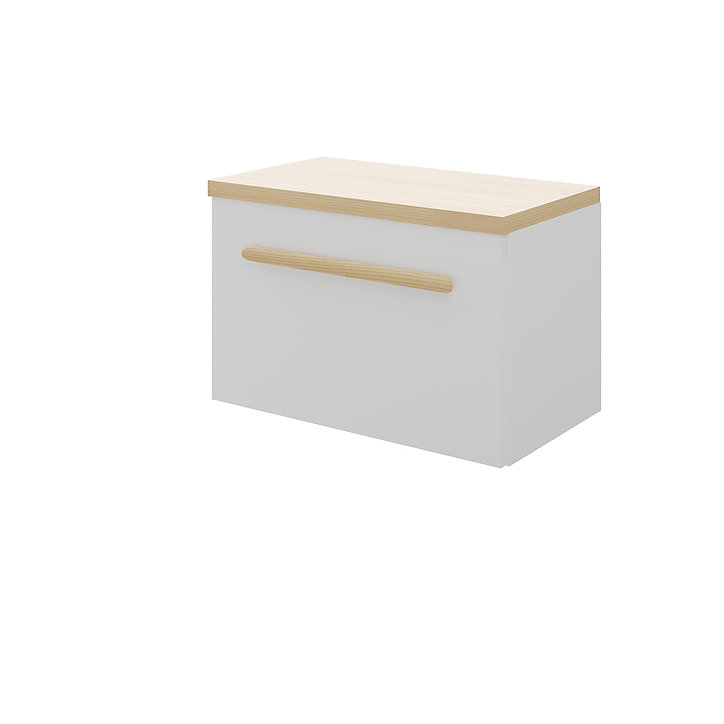 Meuble sous vasque à poser GoodHome Adriska blanc 80 cm + plan toilette Talland