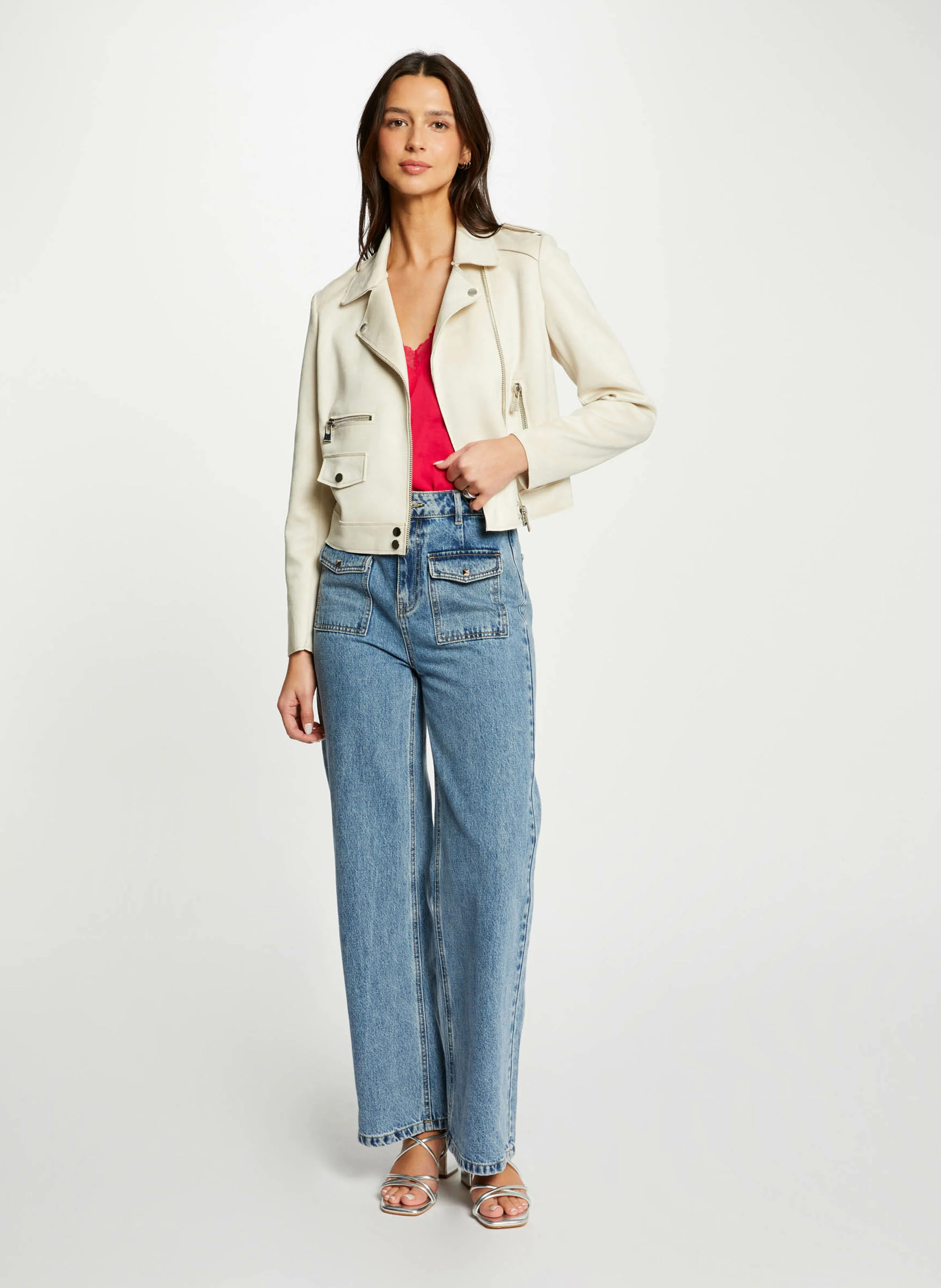 GOUSMI - Blouson court zippé| Beige