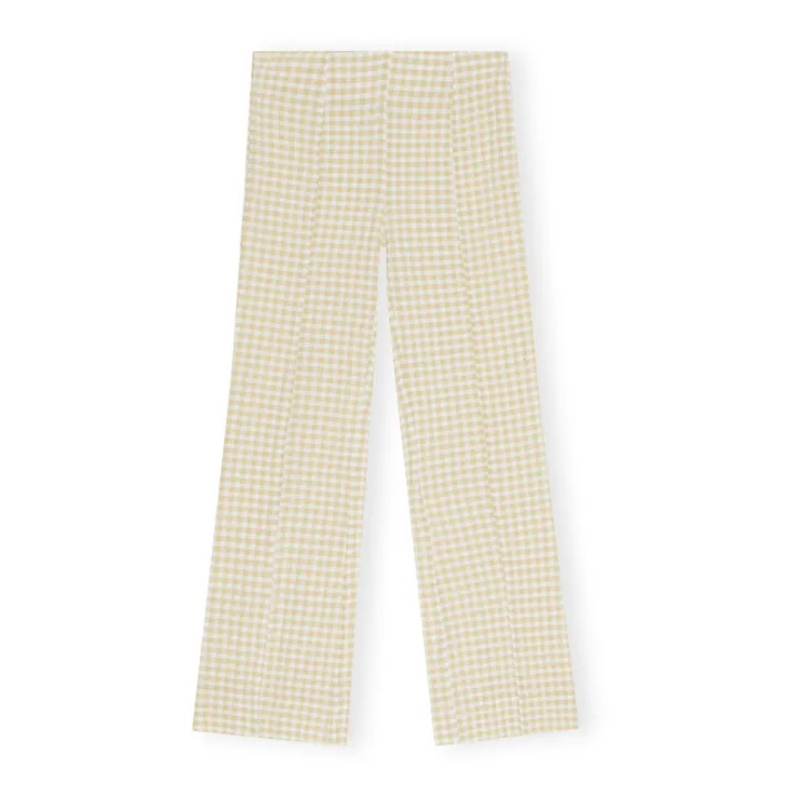 Ganni Pantalon Stretch Crêpe de Coton | Jaune pâle