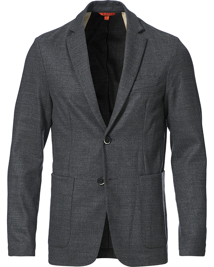 Barena Borgo Unconstructed Flannel Blazer Grey Melange