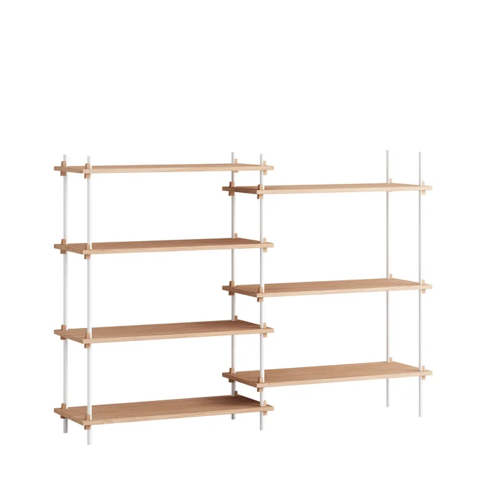 Moebe - Shelving System Medium Double, Eiche geölt / weiss