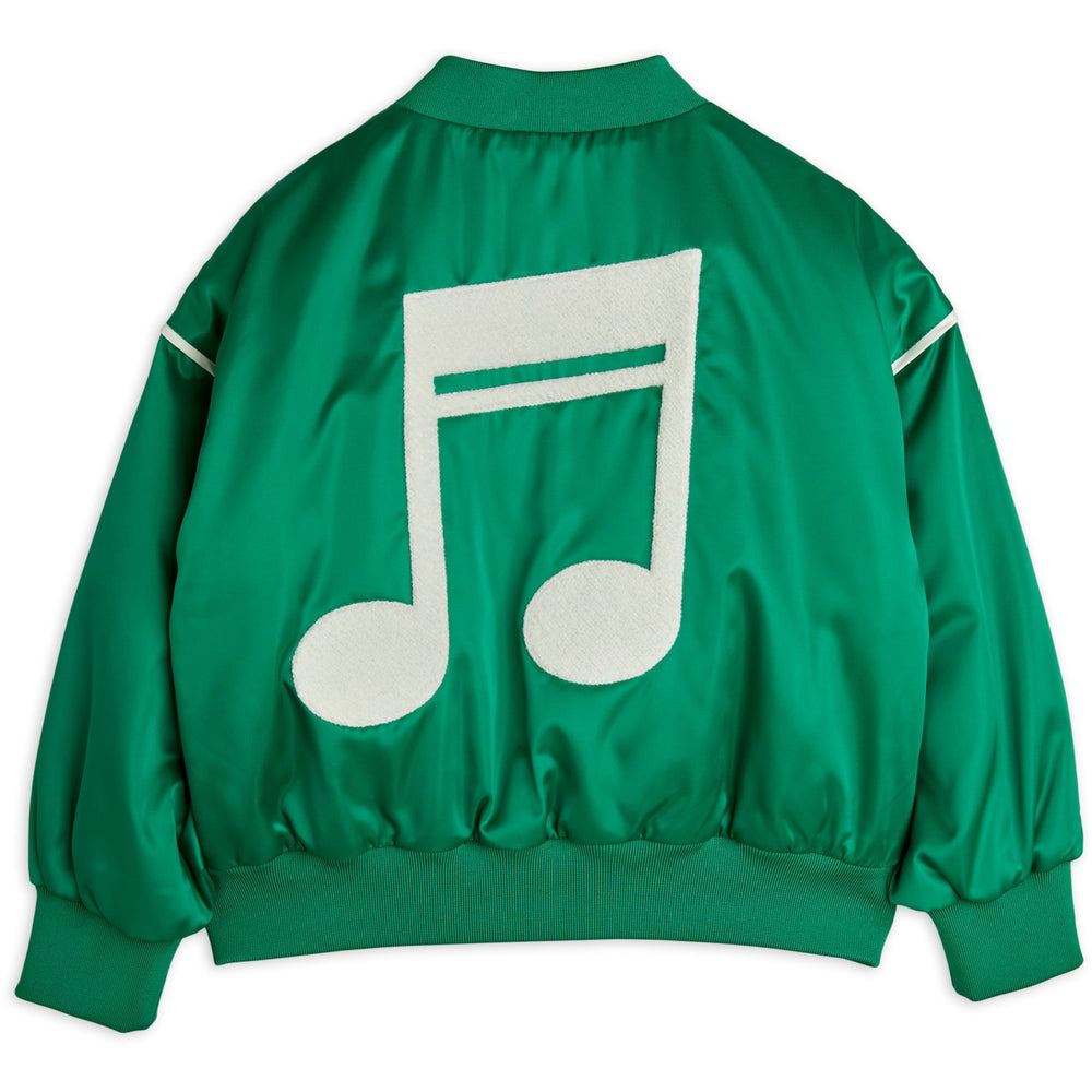 Køb Mini Rodini Green Note Chenille Satin Baseball Jakke