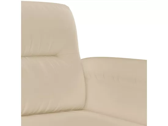 Ensemble de canapés 3 pièces avec coussins Crème Tissu microfibre