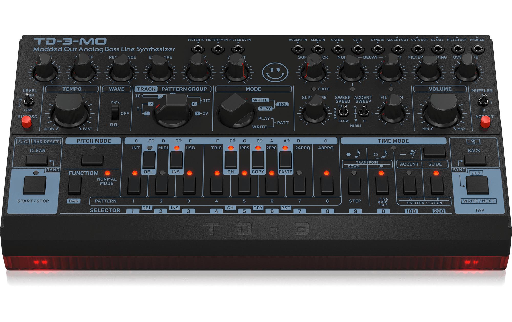 Synthesizer Analog Bass Line Synthesizer TD-3-MO-BK Schwarz<br>Synthesizer mit MIDI-steuerbarem Sub-Harmonics-Oszillator