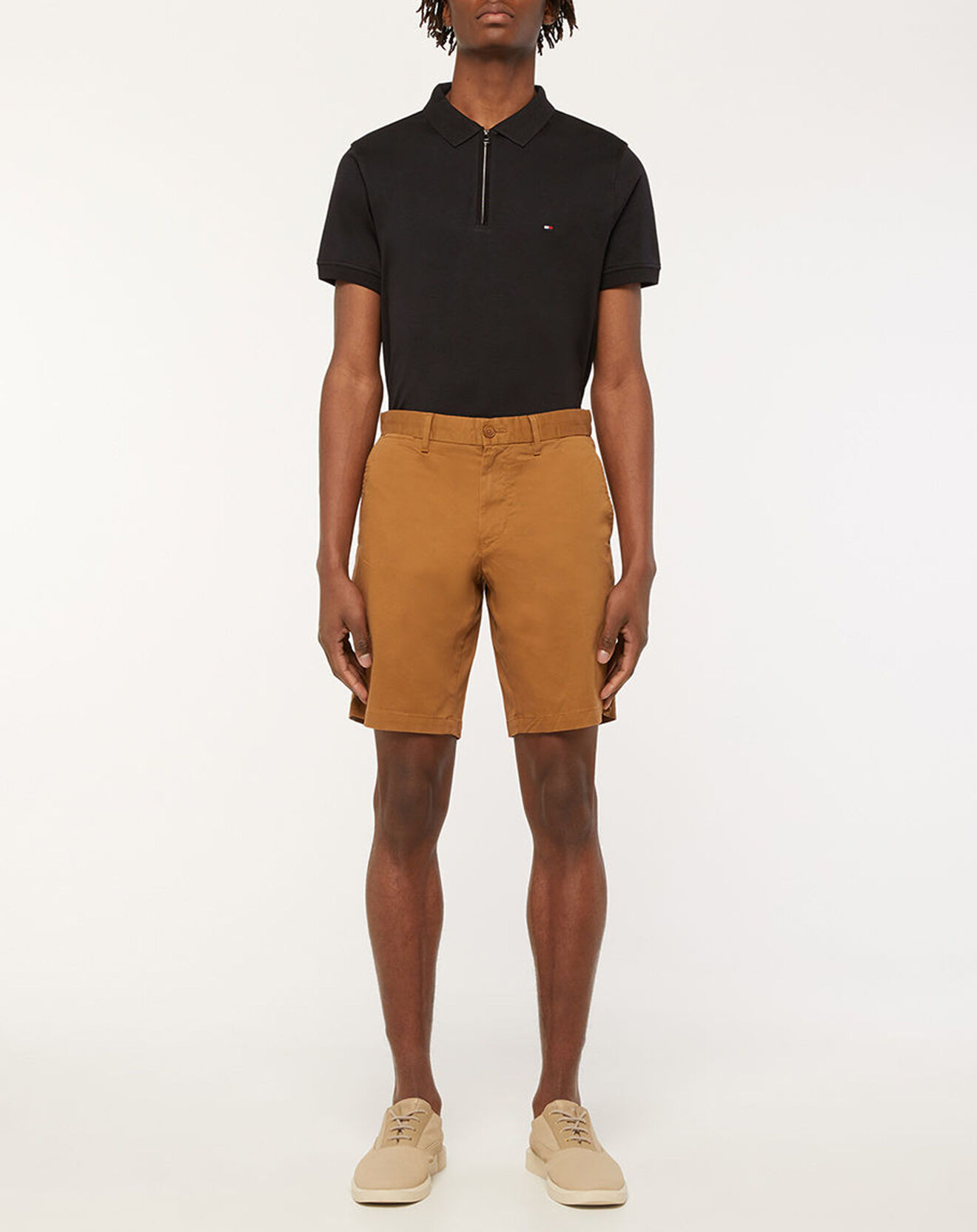 Tommy Hilfiger Polo slim Zip Interlock noir