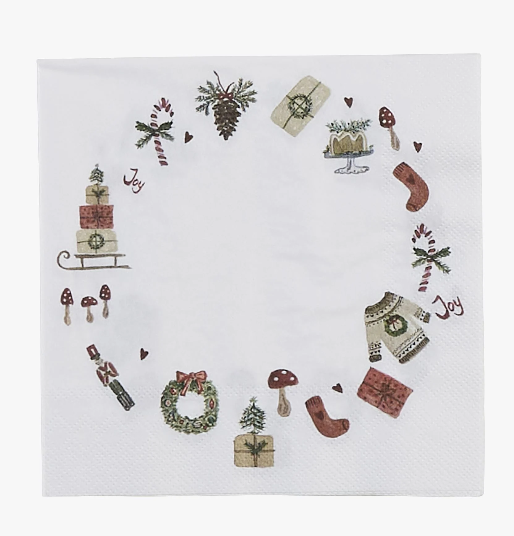 Papirservietter multi rød - 33x33 cm