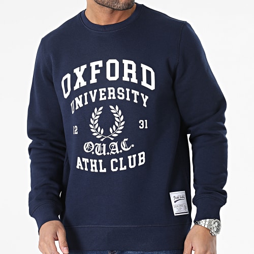 Sweat Crewneck Oxford Bleu Marine Blanc