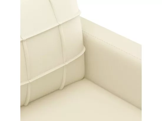 Ensemble de canapés 3 pcs avec coussins Crème Similicuir