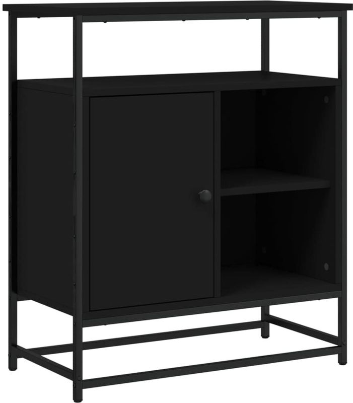 vidaXL - Dressoir - Zwart - Bewerkt Hout - Verstelbare Poten