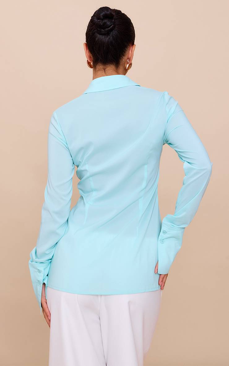 Vert Menthe Chemise Ajustée En Mousseline