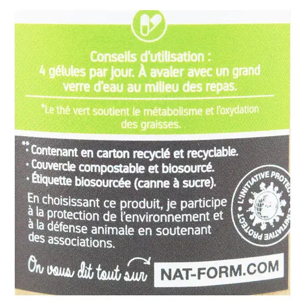Chá Verde Orgânico Ecológico Nat & Form - 220 cápsulas