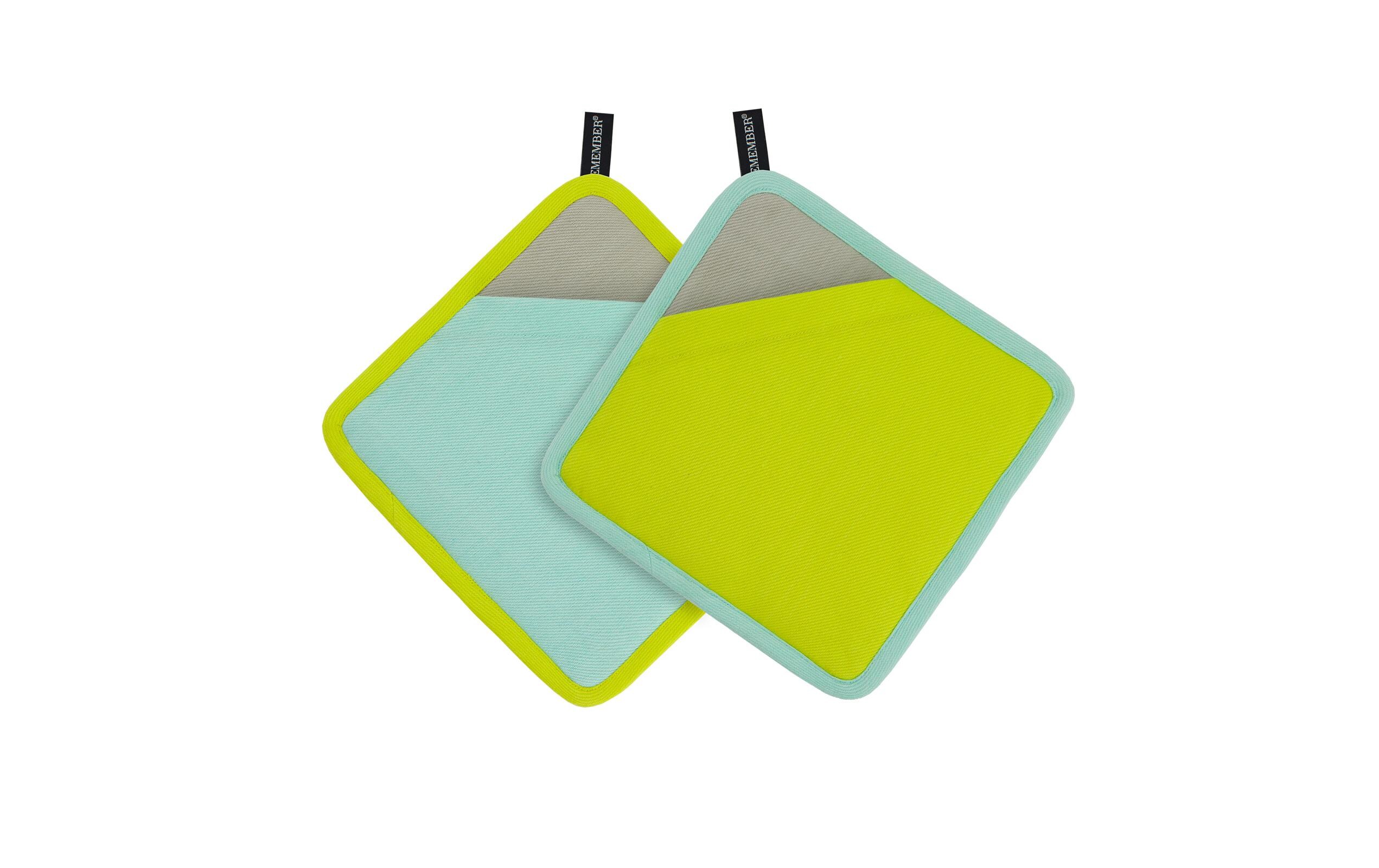 Topflappen Lemon Grau/Lime Green Metallic/MintTopflappen-Set