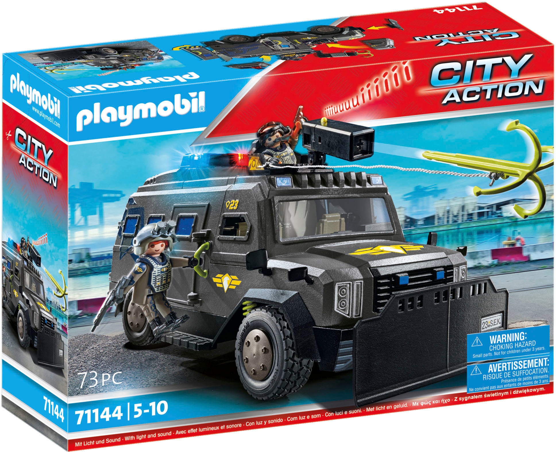 Playmobil® Konstruktions-Spielset »SWAT-Geländefahrzeug (71144),  My Action Heroes« Made in Europe; mit Licht und Sound