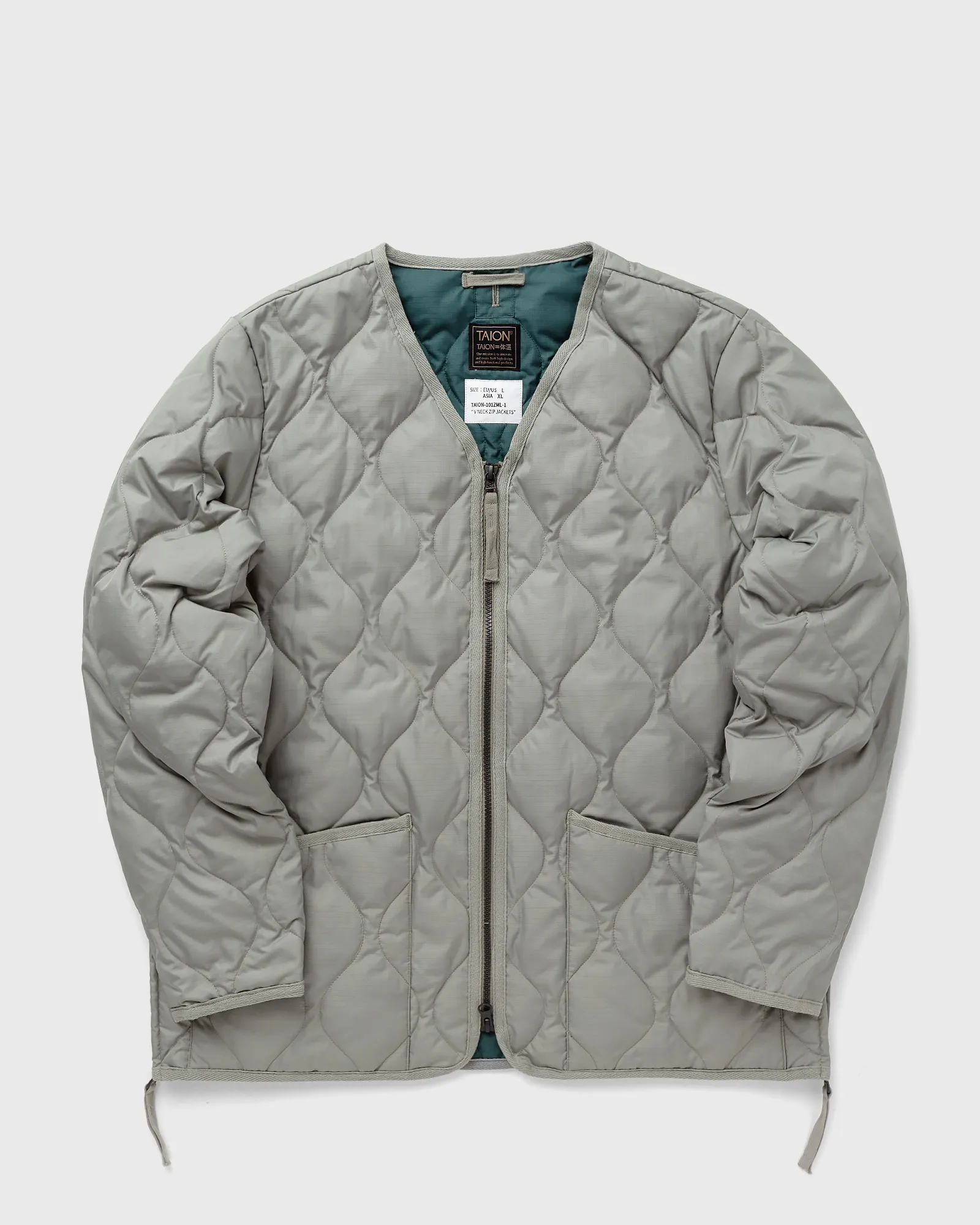 Taion MILITARY ZIP V NECK DOWN JACKET