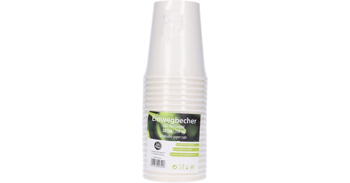 Kuwopa Papierbecher 0,2 Liter 20er-Packung