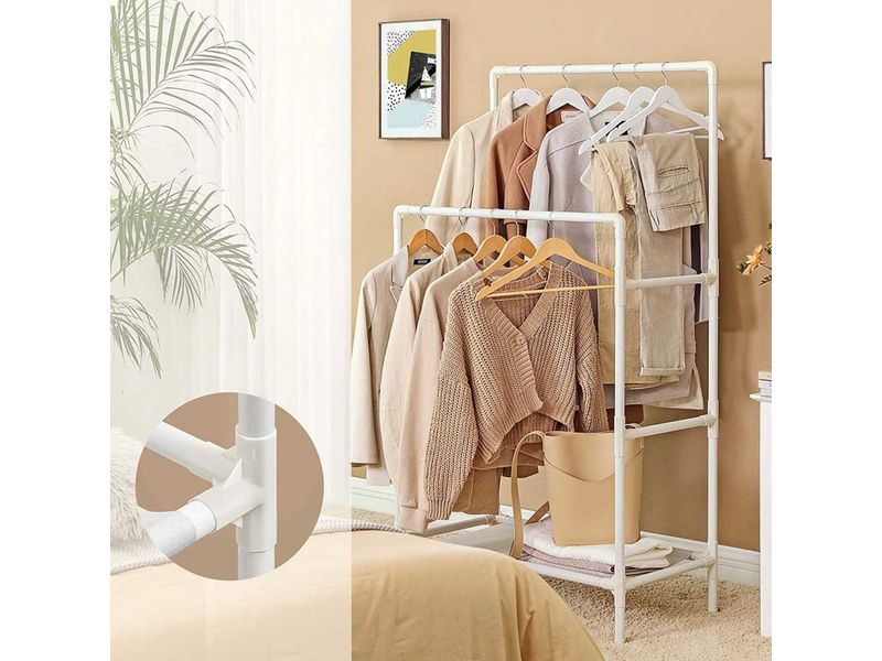 Songmics Garderobenständer 154 cm, Weiss Kleiderständer