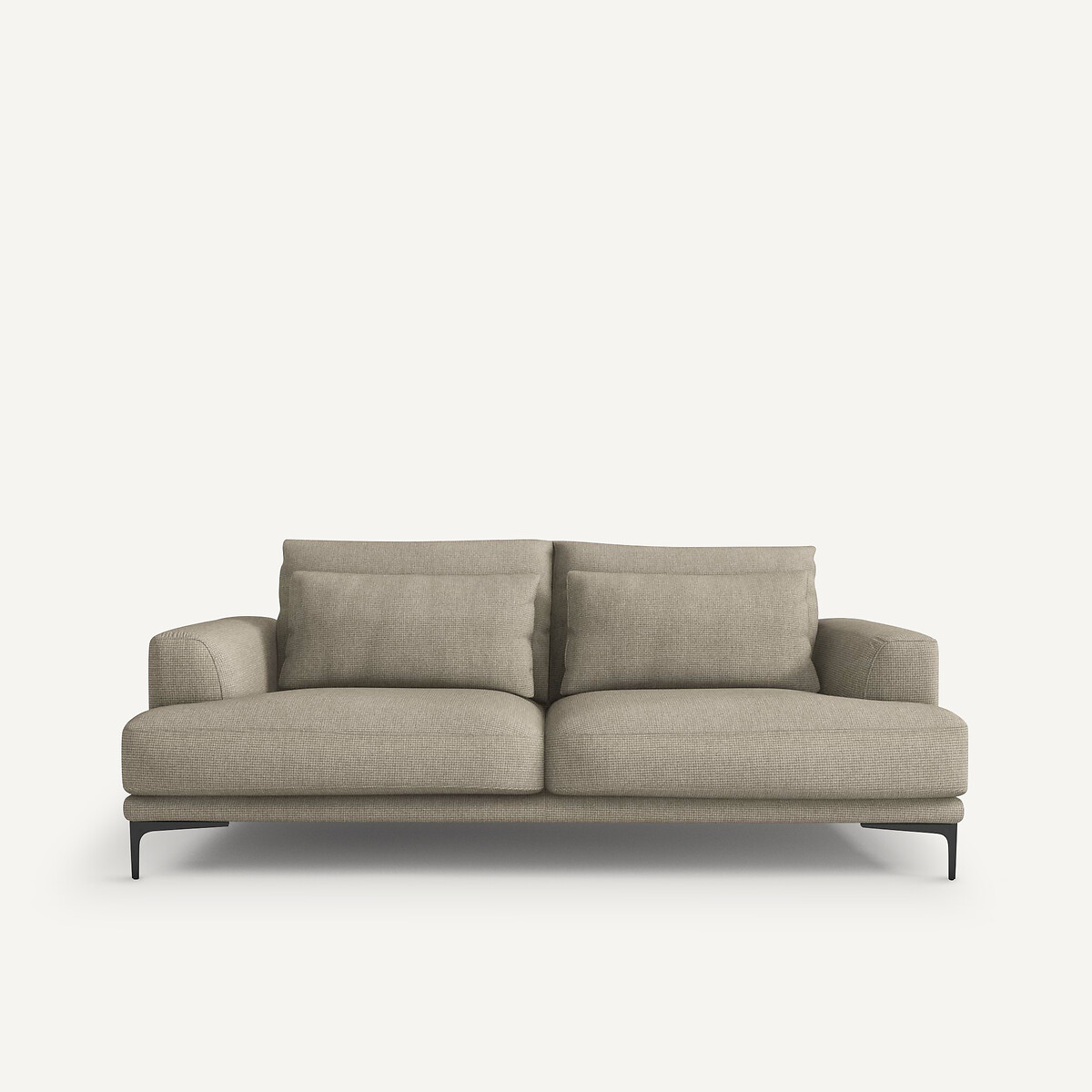 AM.PM<br>Sofá de 3 lugares com assento texturizado em linho viscose, Marsile