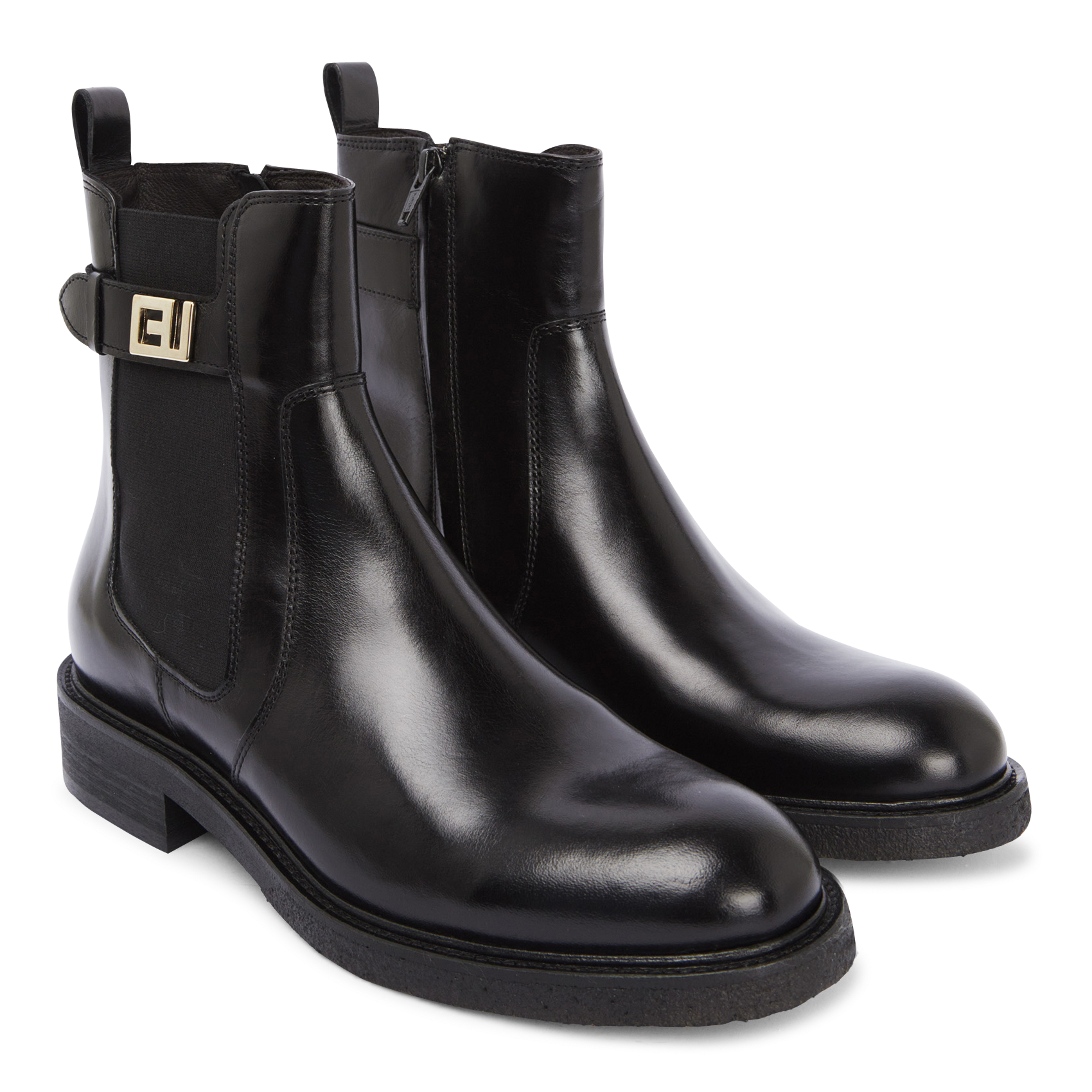 Bottines en cuir| Noir
