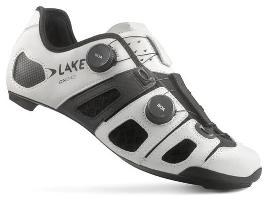 Chaussures route Lake CX242 Blanc/Noir Large