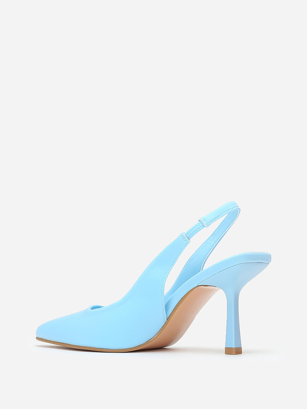 Escarpins ouverts pointus à talon fin- Bleu