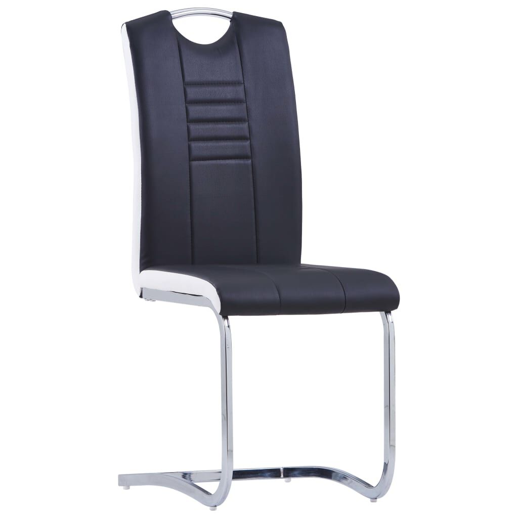 vidaXL Cantilever eetkamerstoelen, set van 2, zwart, kunstleer