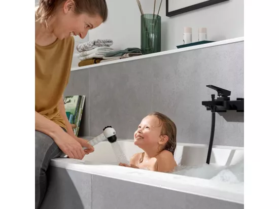 Pommeau de douche enfant HANSGROHE Jocilino 2 jets blanc/noir