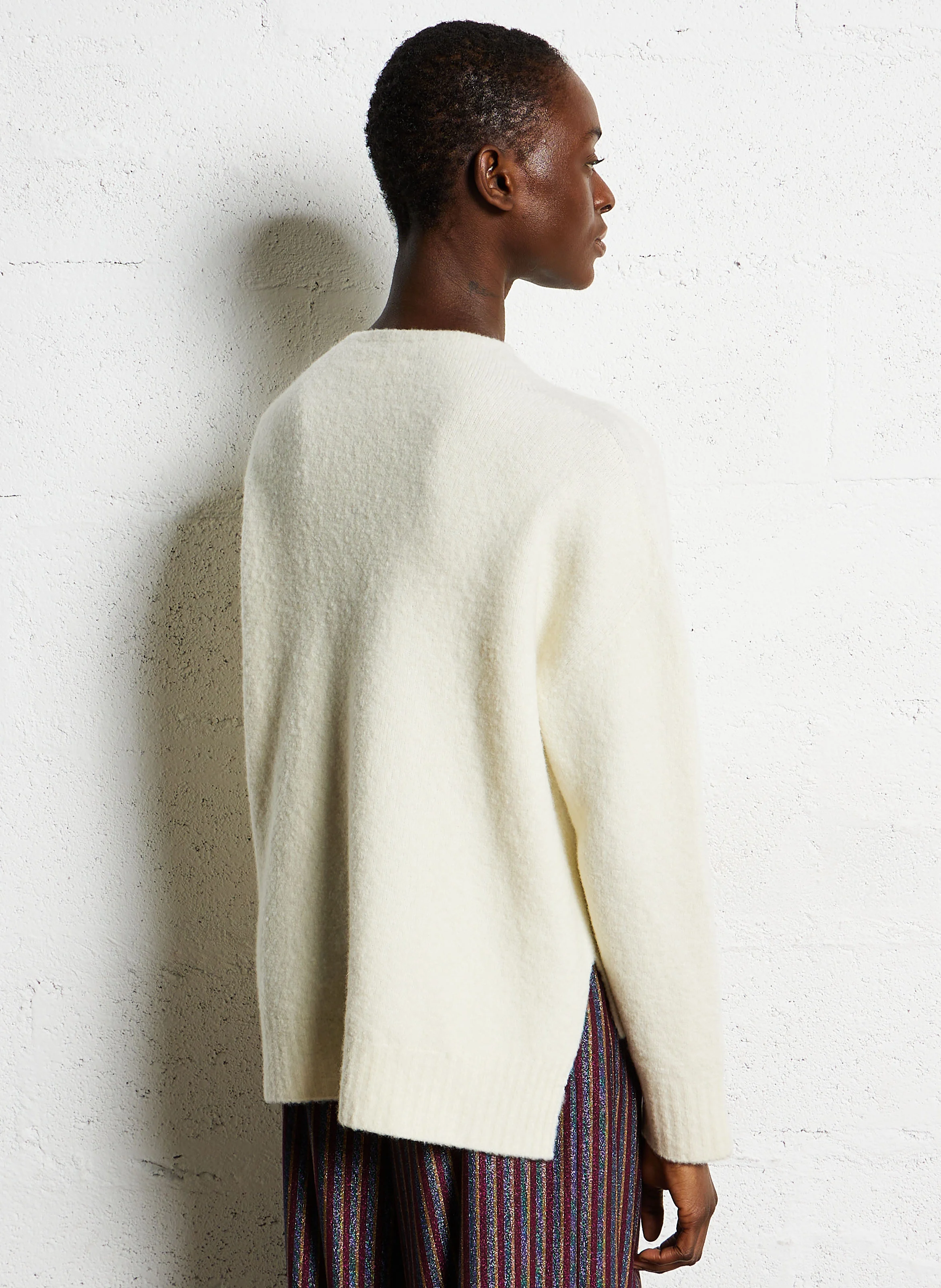 KOBE - Pull droit en laine mélangée| Beige