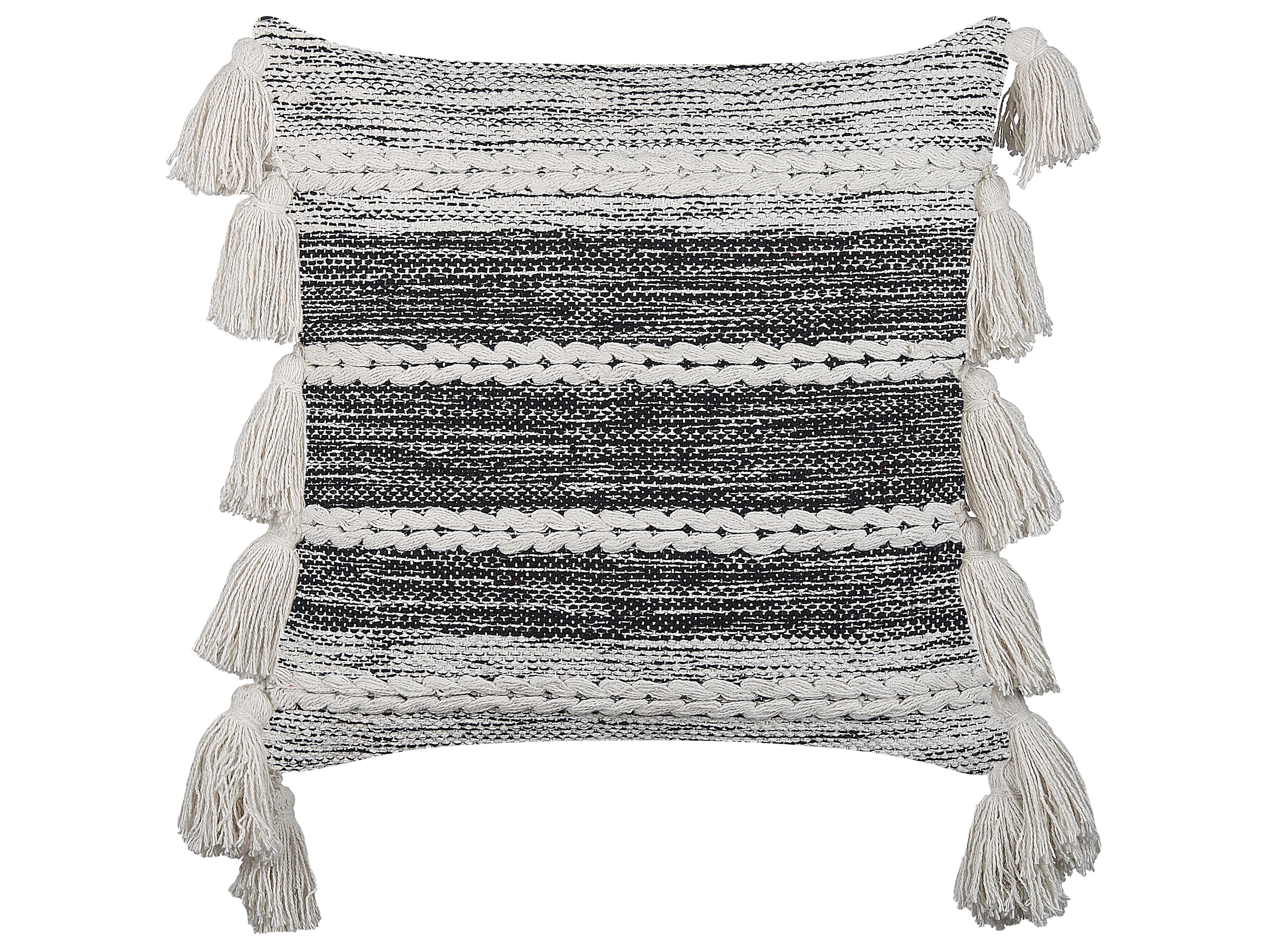 Sierkussen ROCHEA Katoen 45 x 45 cm Zwart gestreept