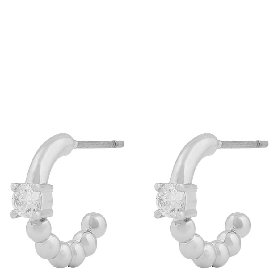 Snö Of Sweden Billie Small Oval Earring Silver/Clear