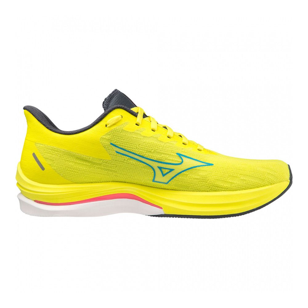 Mizuno WAVE REBELLION SONIC - Chaussures running Homme bolt(neon)/jet blue/ombre blue