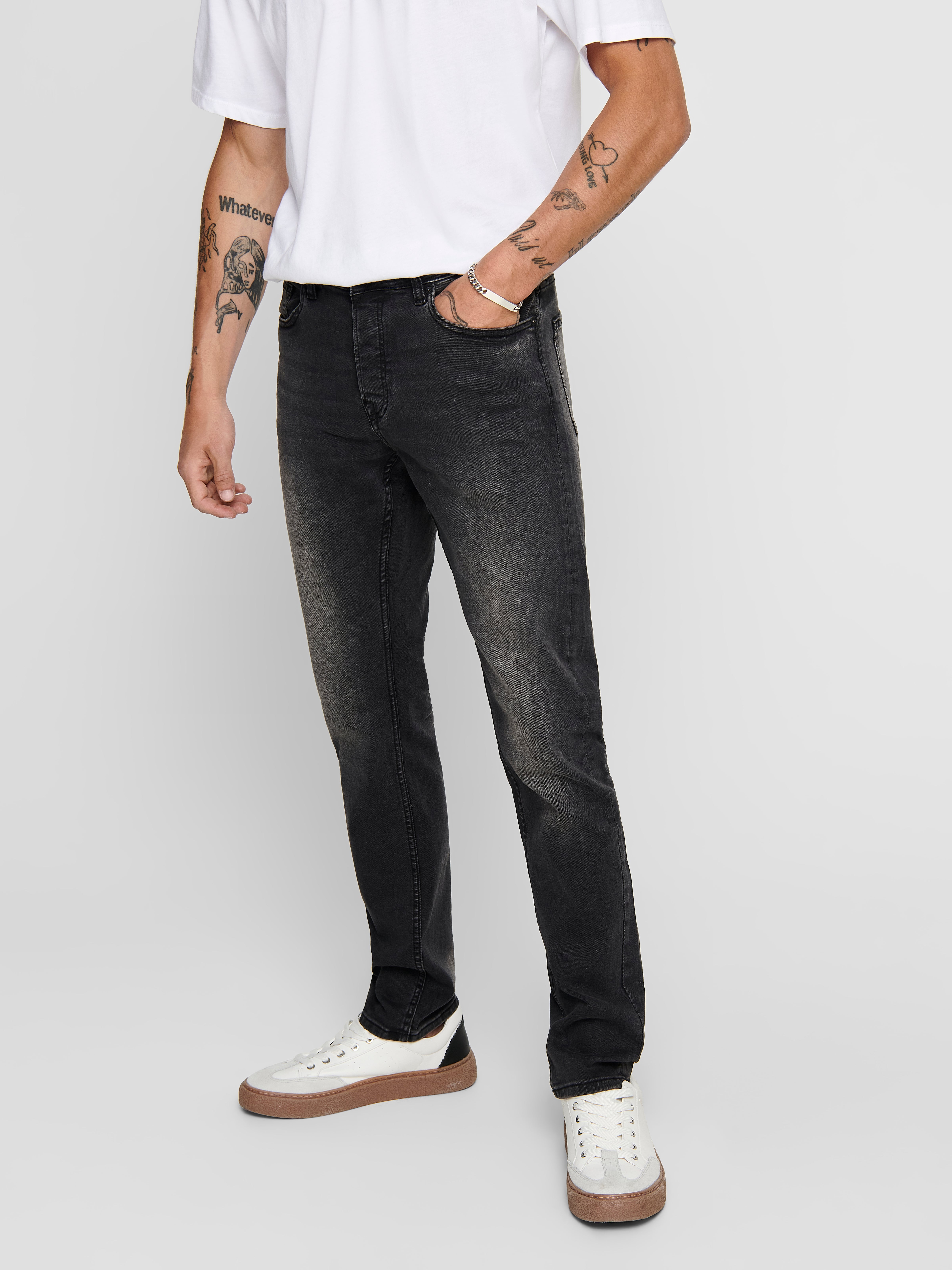 ONSLOOM Mid Rise Slim Fit Jeans Black Denim