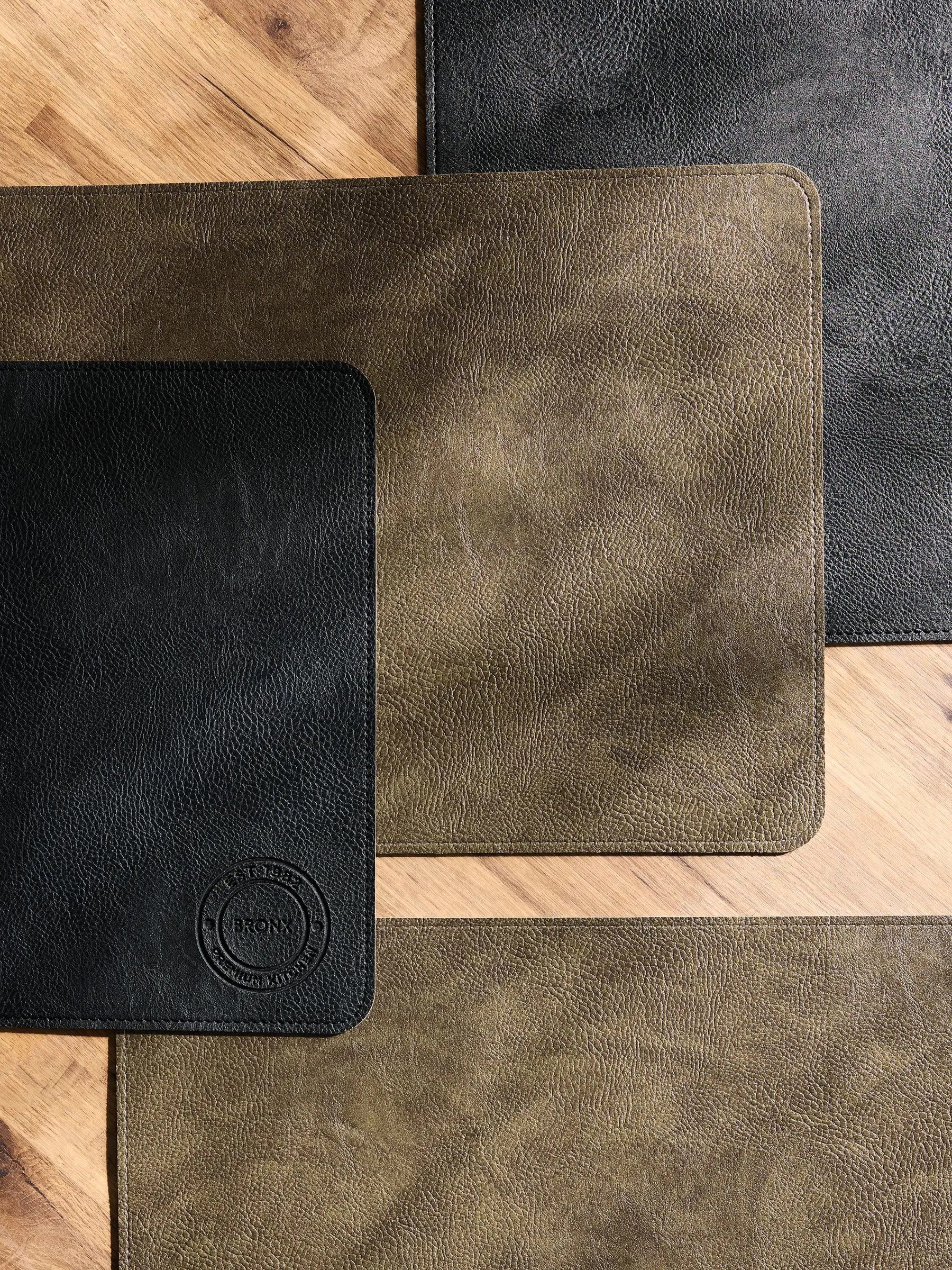 Set of 4 Reversible Soft Faux Leather Placemats