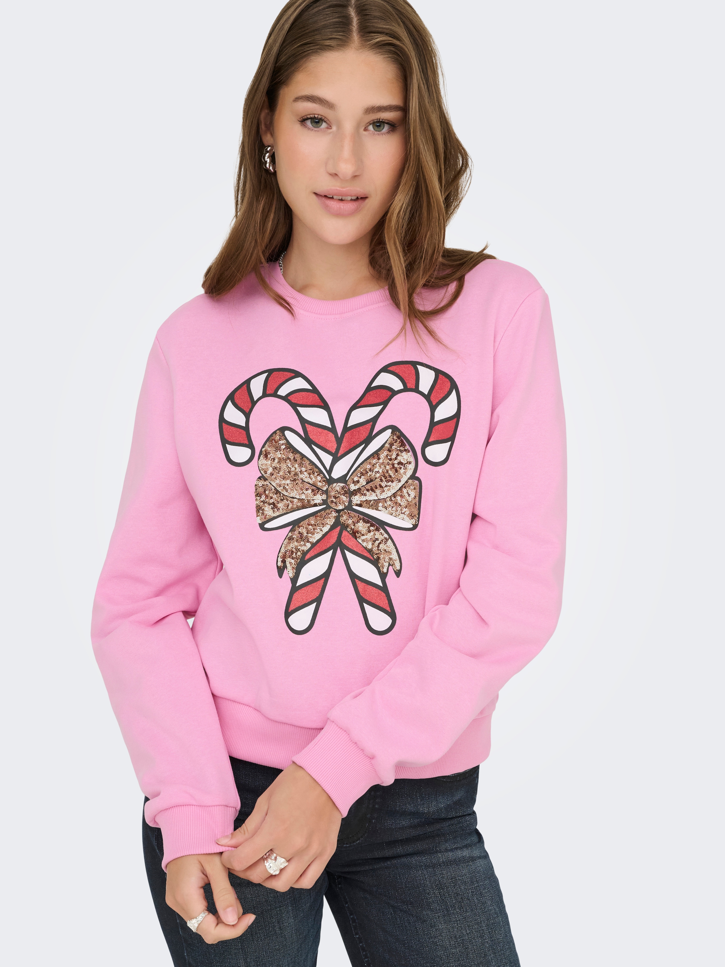 ONLY Weihnachtssweatshirt »ONLYDA XMAS L/S O-NECK BOX SWT«, mit verschiedenen Weihnachtsmotiven
