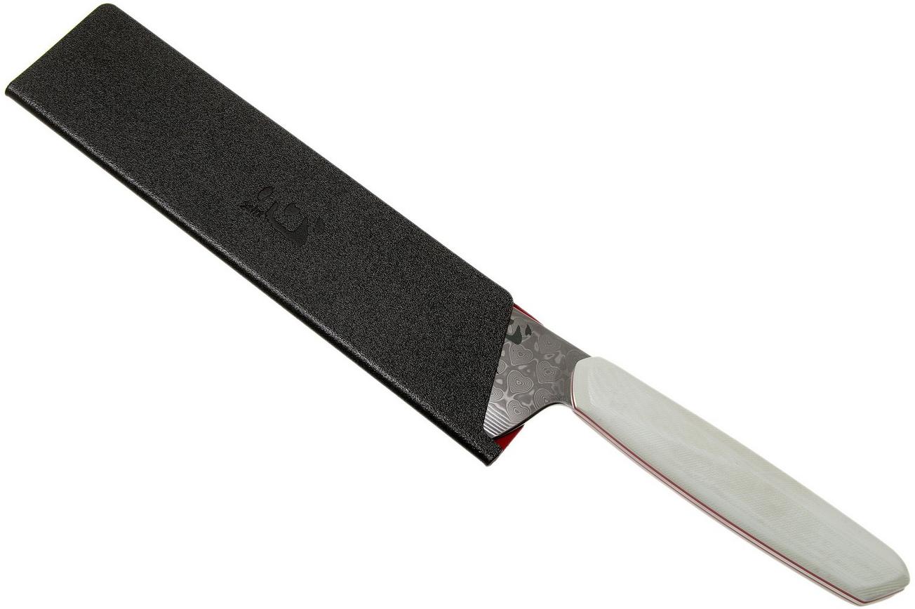 Xin Cutlery XinCore XC127 White G10, Red Liners, Damascus, koksmes 21,5 cm