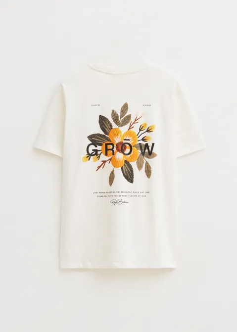 T-shirt met print grow off-white (WIT.O)