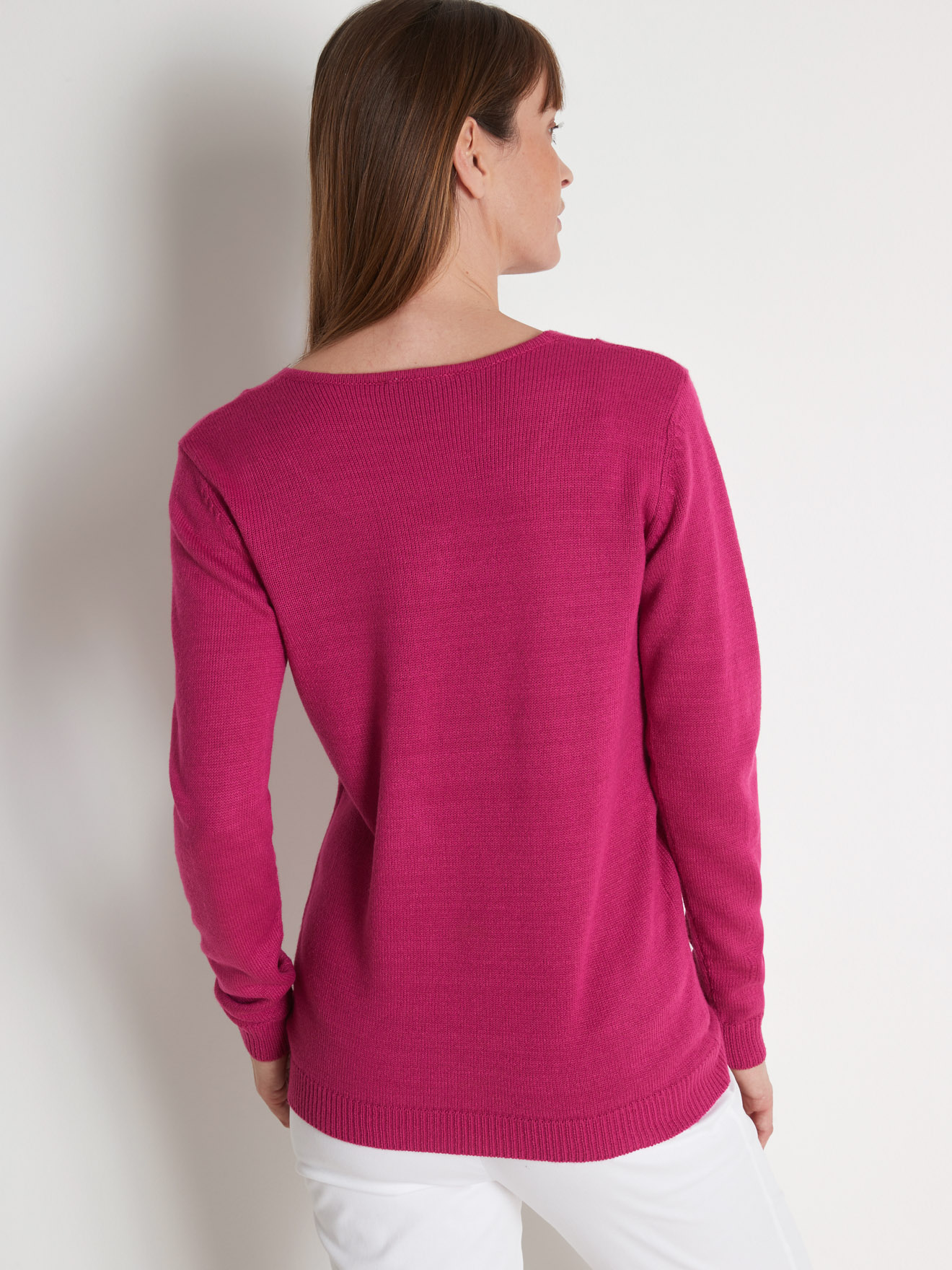 Pull encolure V manches longues