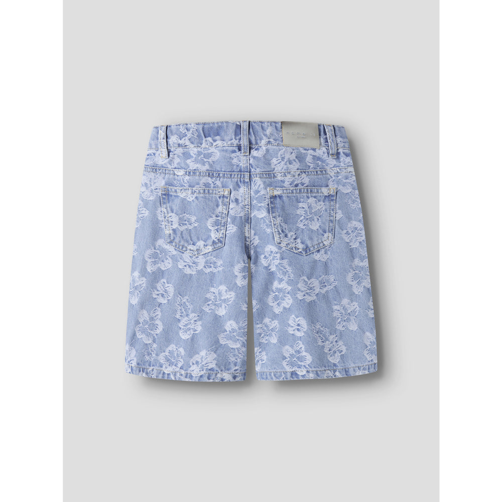 Køb Name It Light Blue Denim Flowers Nkfrose Dnm Jacq Long Shorts 2440-Ja H