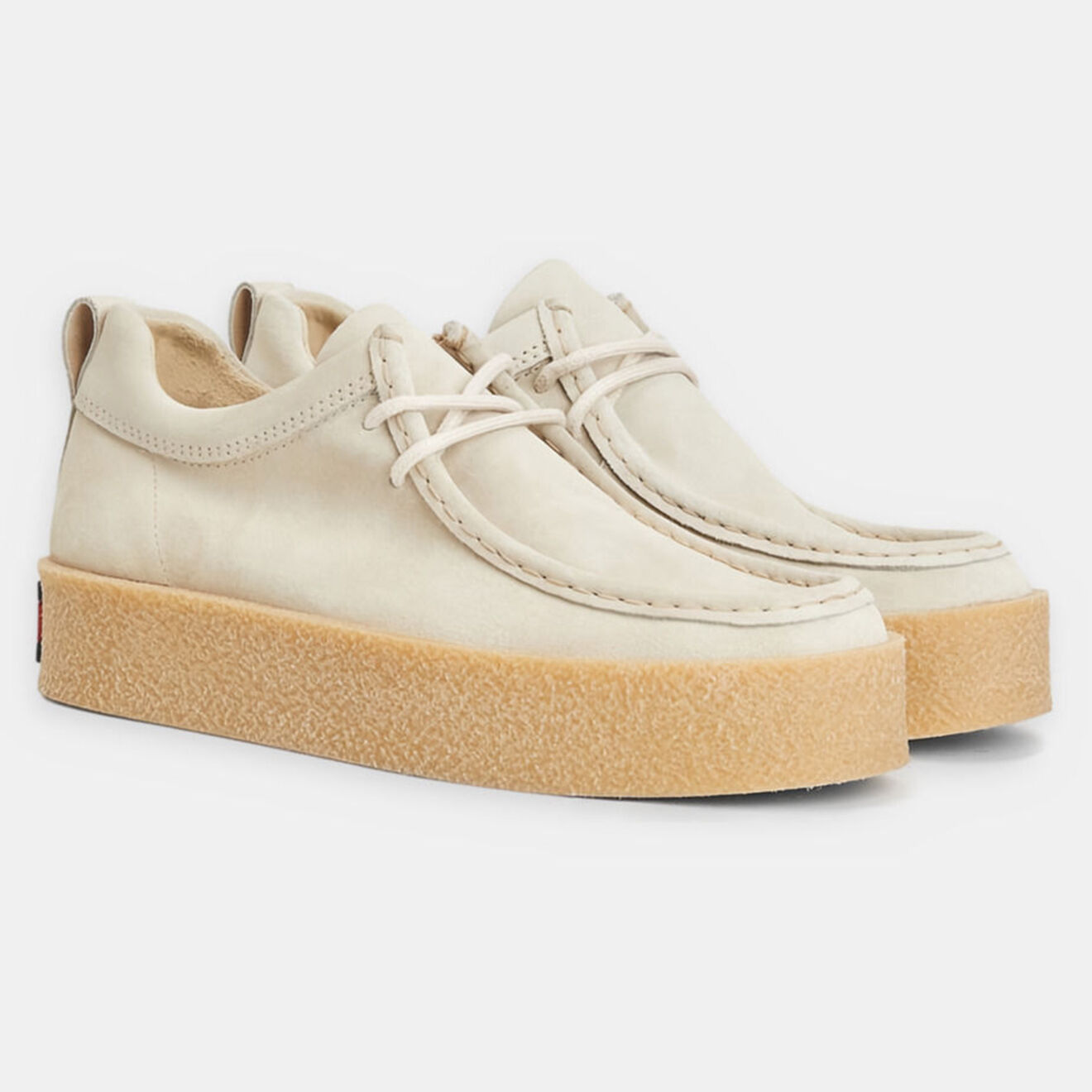 Tommy Hilfiger Mocassins en Velours de Cuir Wallabee beiges