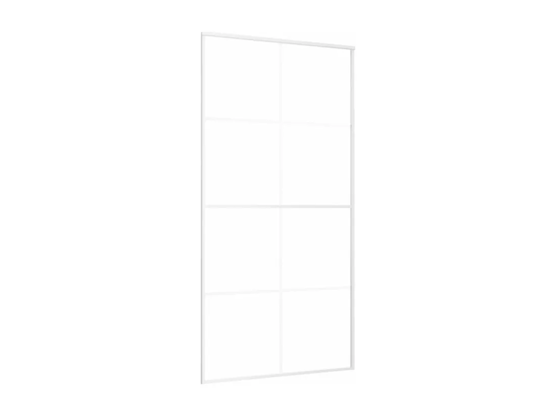 Porte coulissante Verre ESG dépoli aluminium 102,5x205 cm Blanc