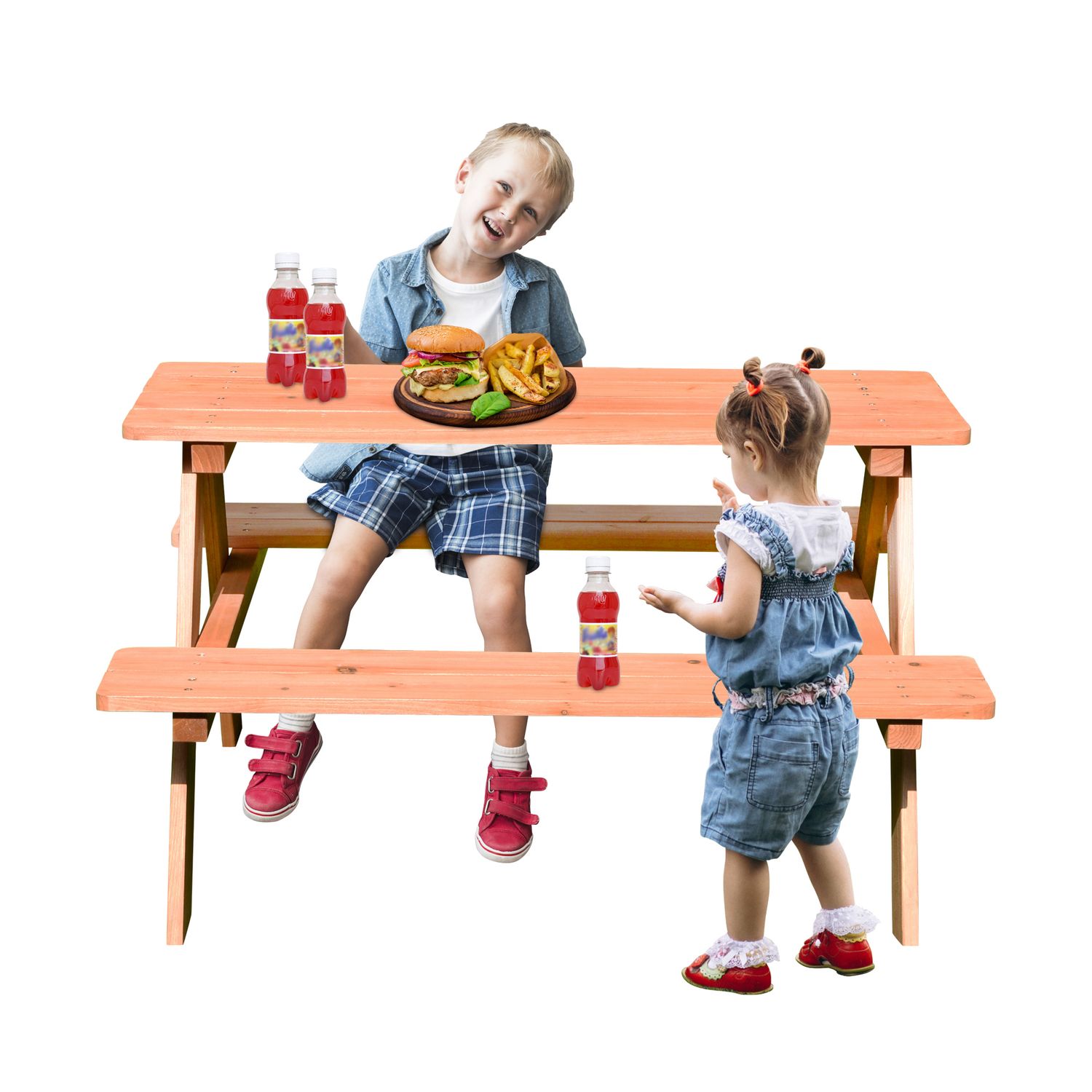 Coemo Picknicktisch Kindersitzgruppe Holz Farbe Natur