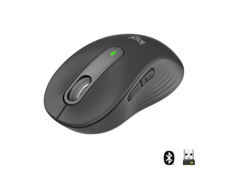 Logitech Maus Signature M650 Graphite Präzise Wireless-Maus mit «Logitech SilentTouch»-Technologie