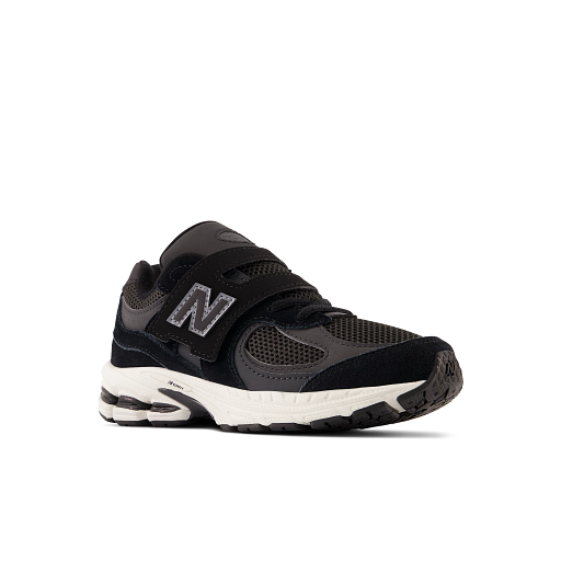 New Balance Kids' 2002 Hook & Loop Sneakers, Black/Phantom, 32
