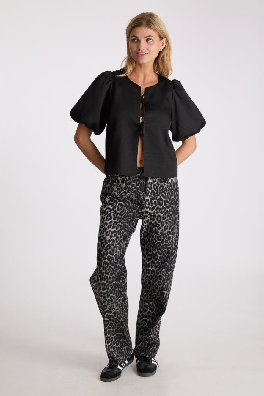 Neo Noir  Simona Leopard bukser - Grey Leopard