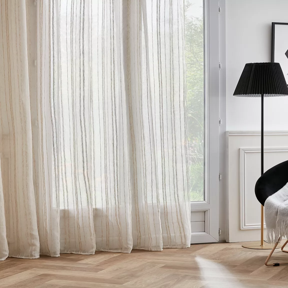 Voilage galon fronceur (280 x 240 cm) Théo Beige