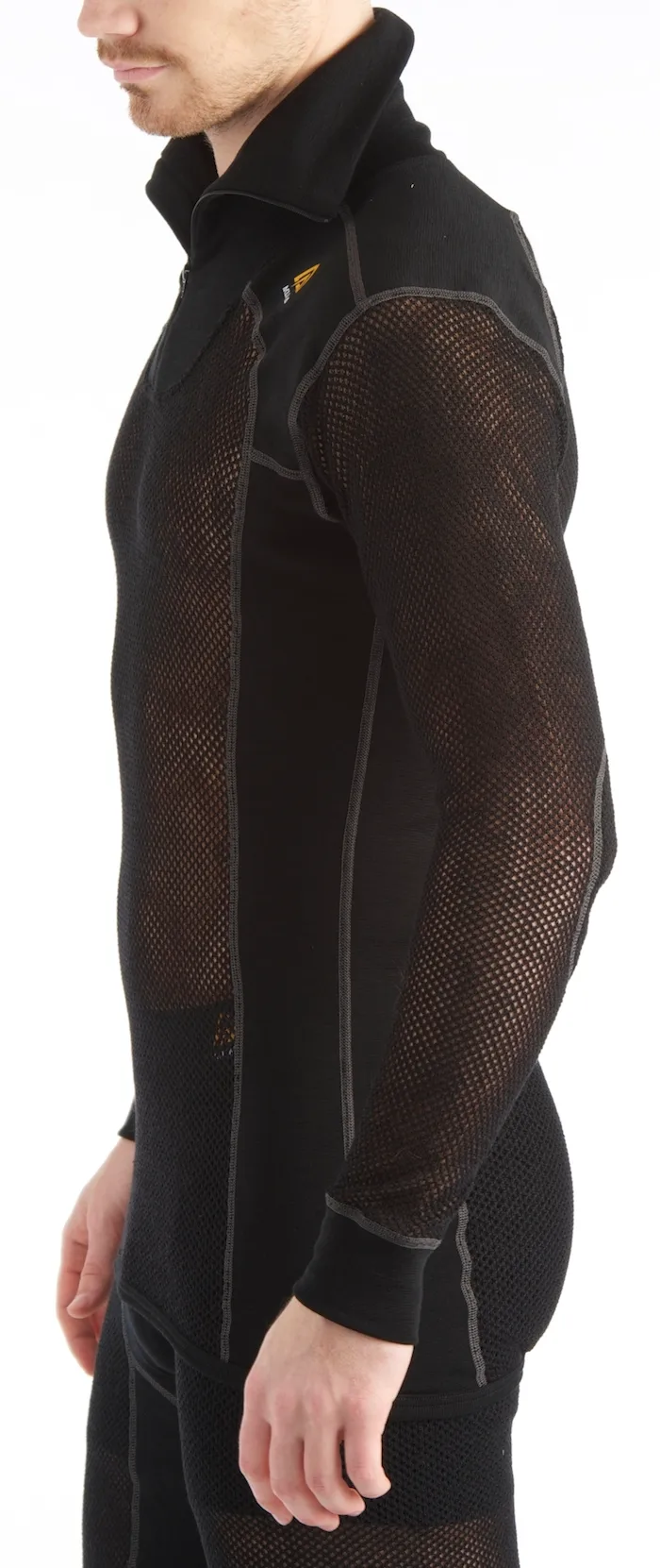 Aclima Woolnet Polo With Zip Men's Jet Black