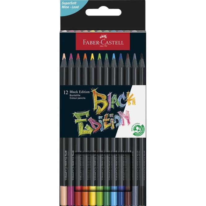 12 Buntstifte - Black Edition - Super Soft