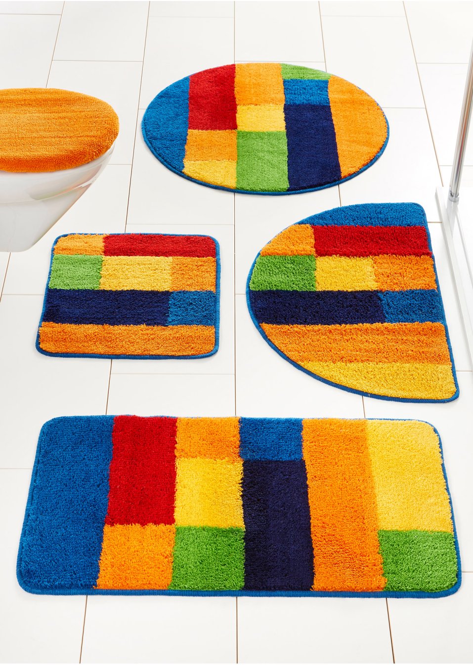Tapis de salle de bain en couleurs vives