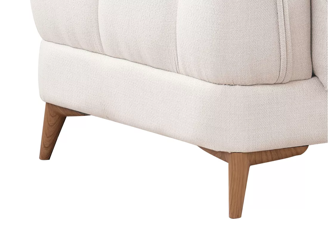 Canapé 3 places convertible clic-clac en tissu beige PODIDA